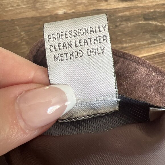 Chicos Sz 2 (12) Brown Suede Leather Jacket Blazer Asian Coin Style Women’s Coat - Picture 9 of 10